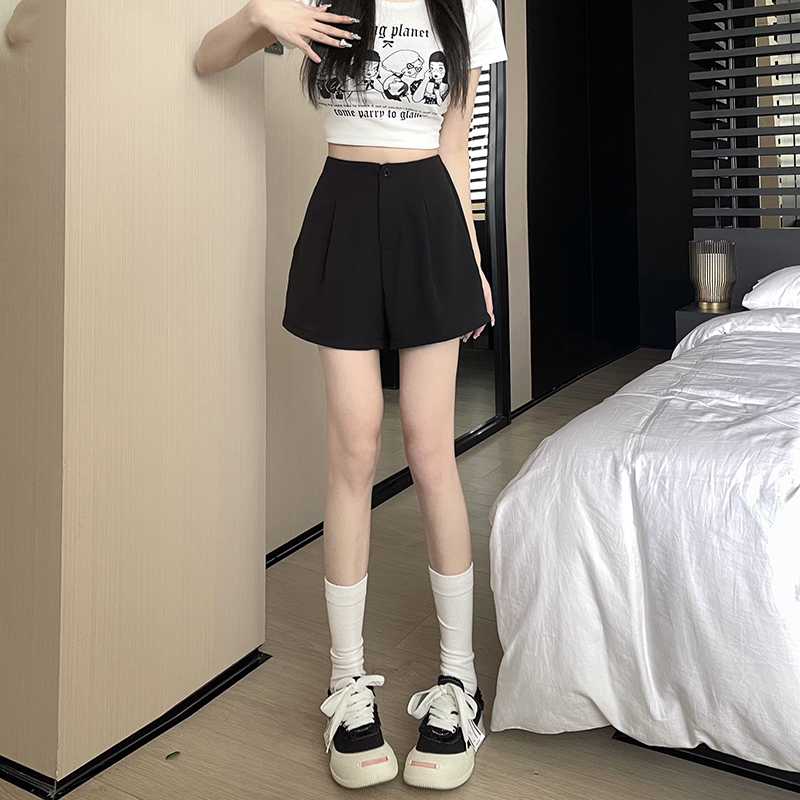 [Real shot] Casual suit pants, summer high-waisted shorts, loose new slimming wide-leg pants