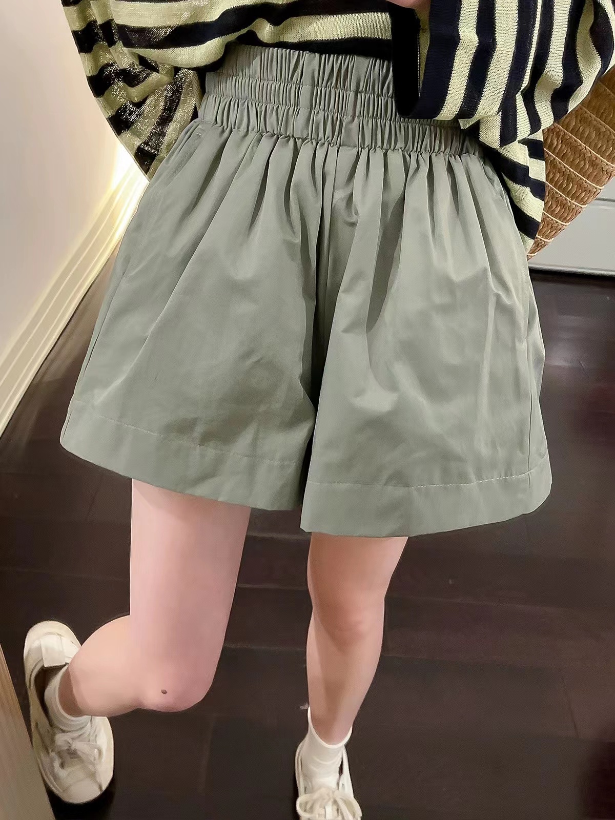 [Official Photo Washed Cotton] New Summer High Waist Casual Shorts Women's Korean Style Loose Casual Wide Leg Pants Hot Pants