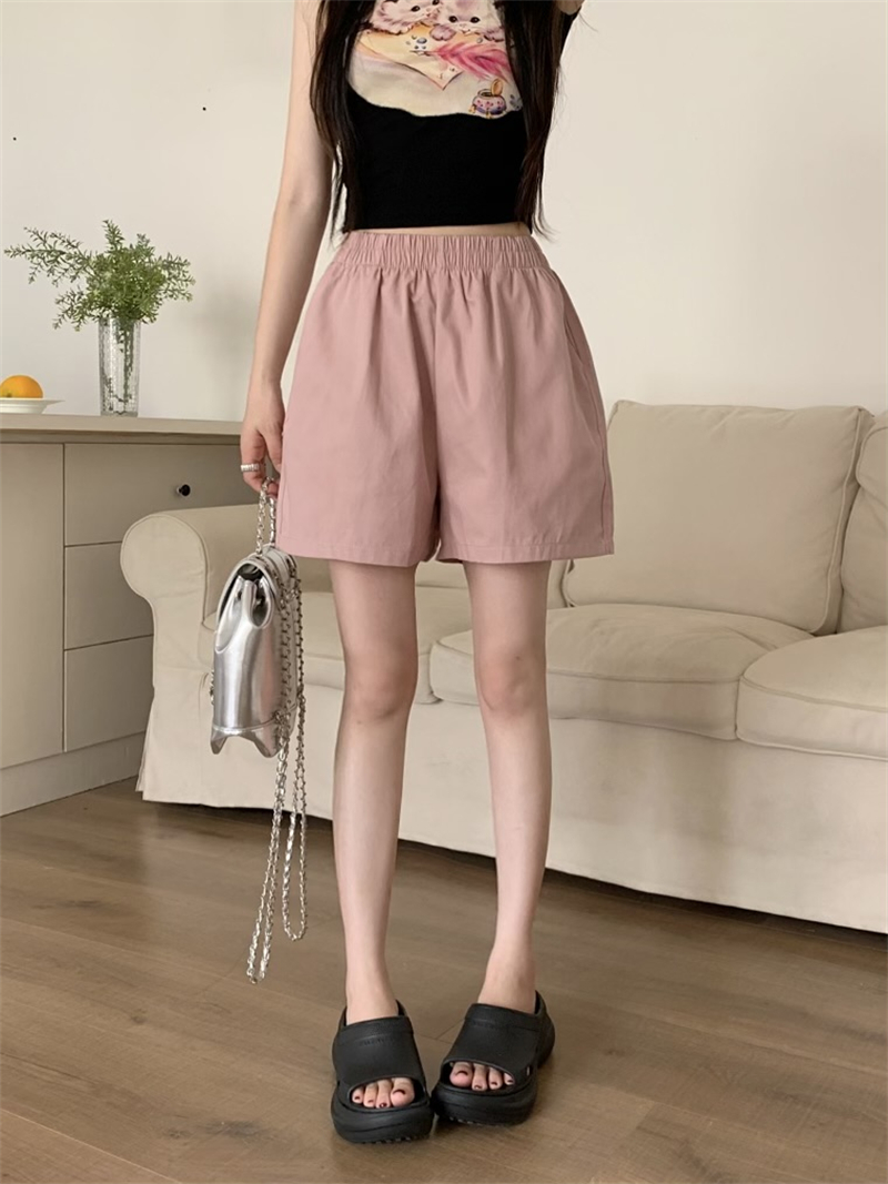 [Washed cotton original back pocket] Shorts for women summer loose a-line slimming casual wide-leg pants ins trend