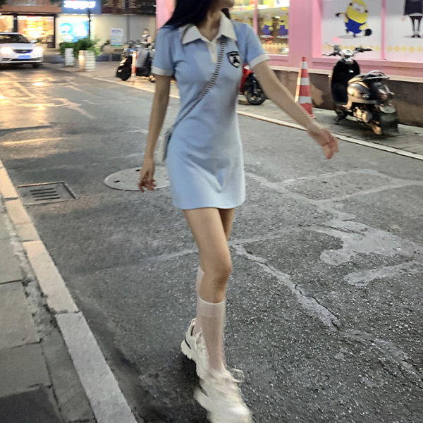 2toyoung's custom-made war skirt, cute little bear, pure desire polo dress, thin and slim hot girl short skirt, summer new style