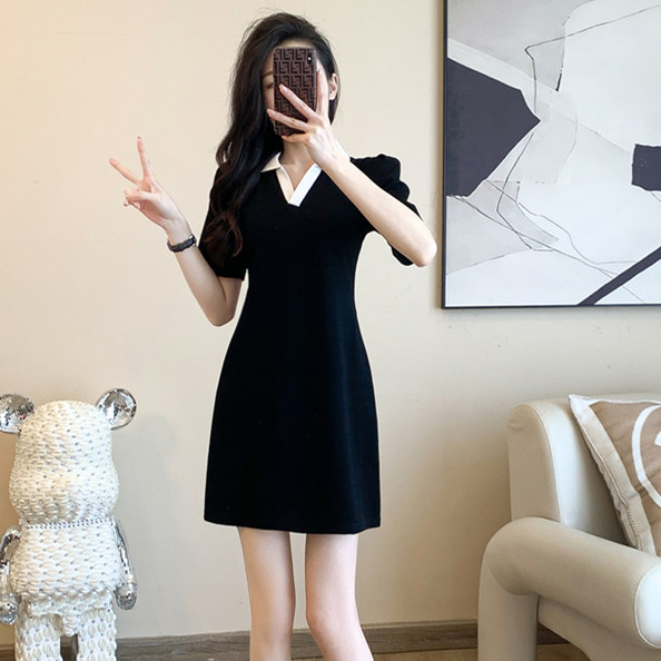 Polo collar dress women's summer 2024 new loose casual T-shirt dress slim, fresh and versatile sports skirt