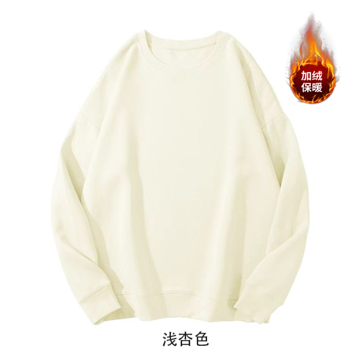 Full matt imitation cotton Chinese cotton composite silver fox velvet 420g dropped shoulder round neck thin sweatshirt for men and women blank version