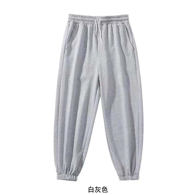 100% cotton surface Chinese cotton food wool compound milk silk 320g men and women loose leg casual pants and sweatpants blank version