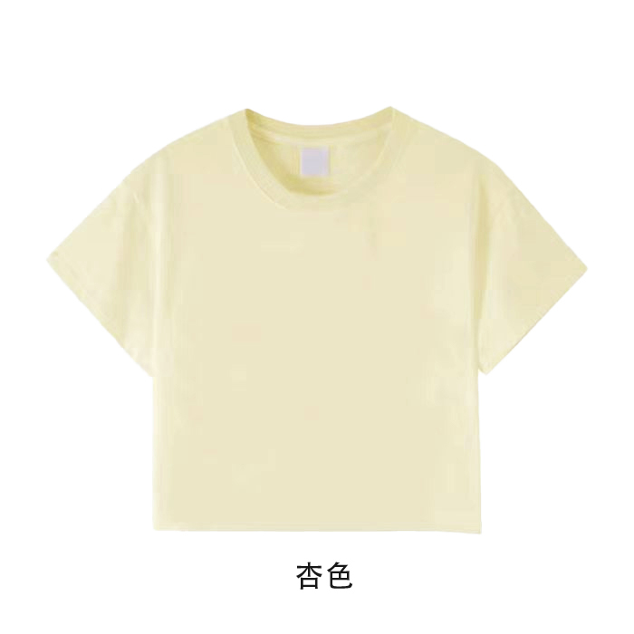 100% pure cotton (21 counts 220g combed tightly) back collar short-sleeved T-shirt women's short blank version