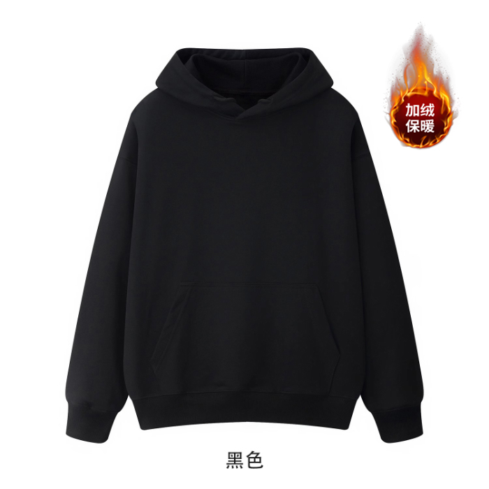 Full matt imitation cotton Chinese cotton composite silver fox velvet 420g off-shoulder double hood sweatshirt men and women zipper jacket