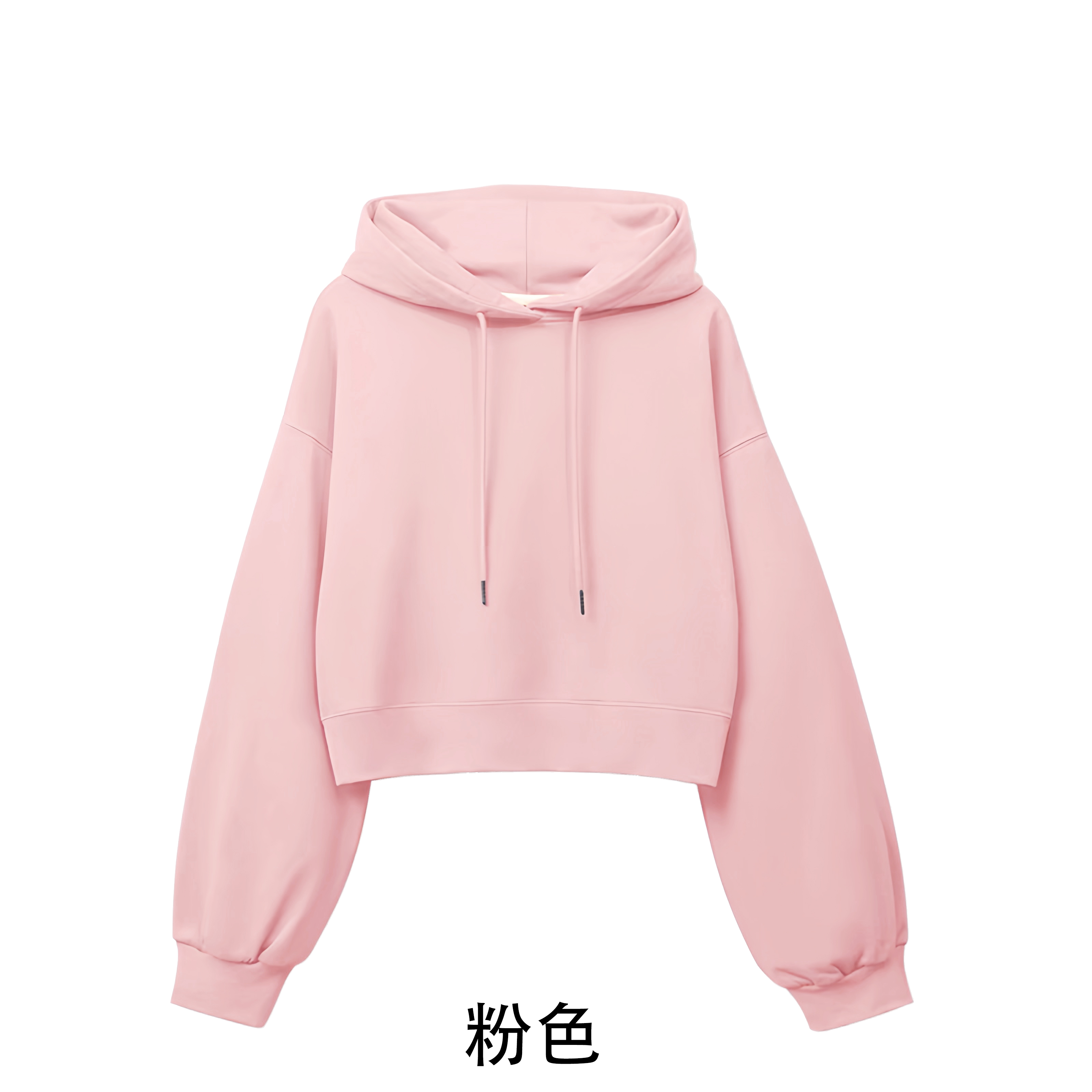 100% cotton surface Chinese cotton wool composite milk silk 320g light version short hooded thin sweatshirt for women blank version