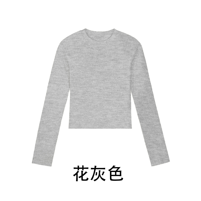 92% cotton 8% spandex 220g 40 count 1*1 cotton thread solid color slim fit bottoming shirt long sleeve T-shirt for women blank version