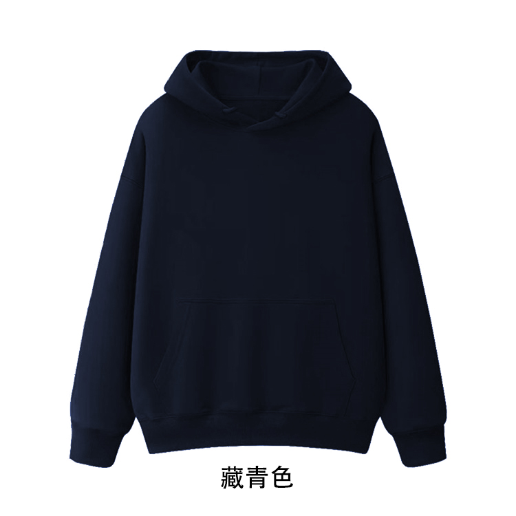 Double-sided velvet 350g (same color lining) double-hooded pullover sweatshirt for men and women, blank version, glossy version