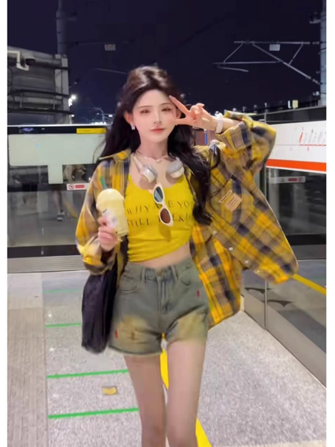 Retro Sweet American Retro Brushed Plaid Shirt Summer New Loose Lazy Sunscreen Shirt Jacket