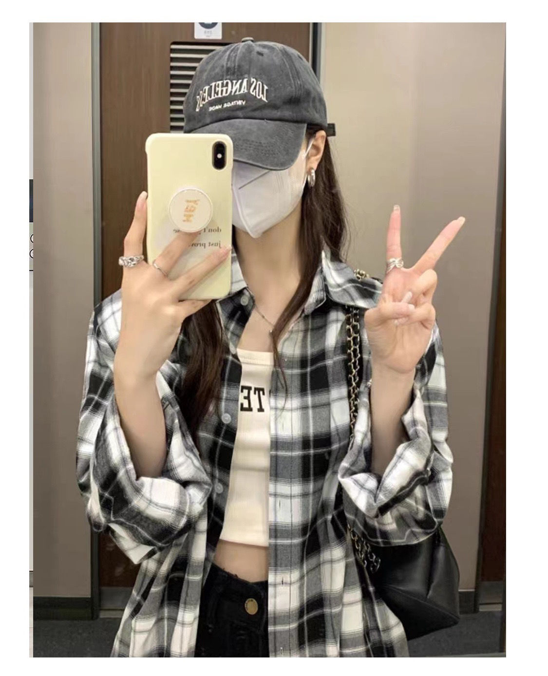 Lazy BF style polo collar plaid shirt jacket summer new fashion loose mid-length sun protection top for women