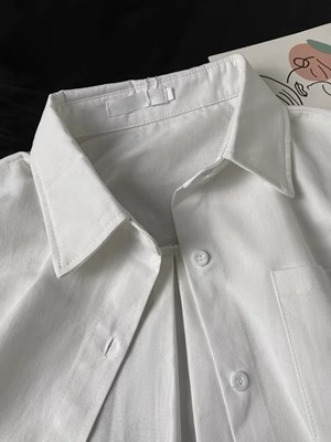 White shirt for women in autumn  new temperament shirt for small people with bottoming long-sleeved tops for commuting formal wear