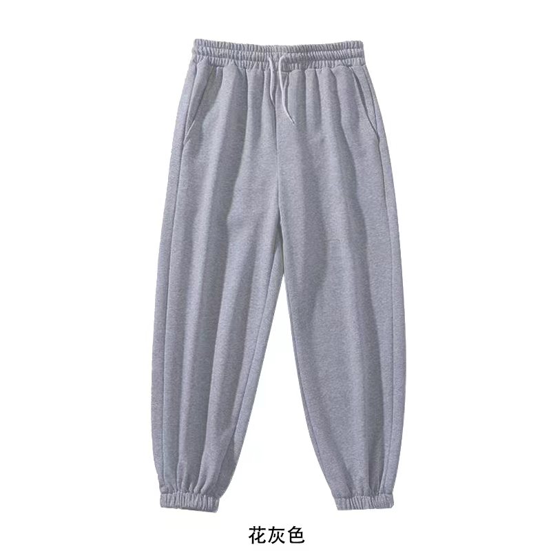 100% cotton surface Chinese cotton food wool compound milk silk 320g men and women loose leg casual pants and sweatpants blank version