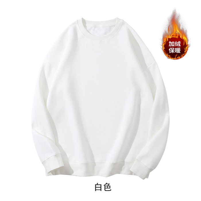 Full matt imitation cotton Chinese cotton composite silver fox velvet 420g dropped shoulder round neck thin sweatshirt for men and women blank version