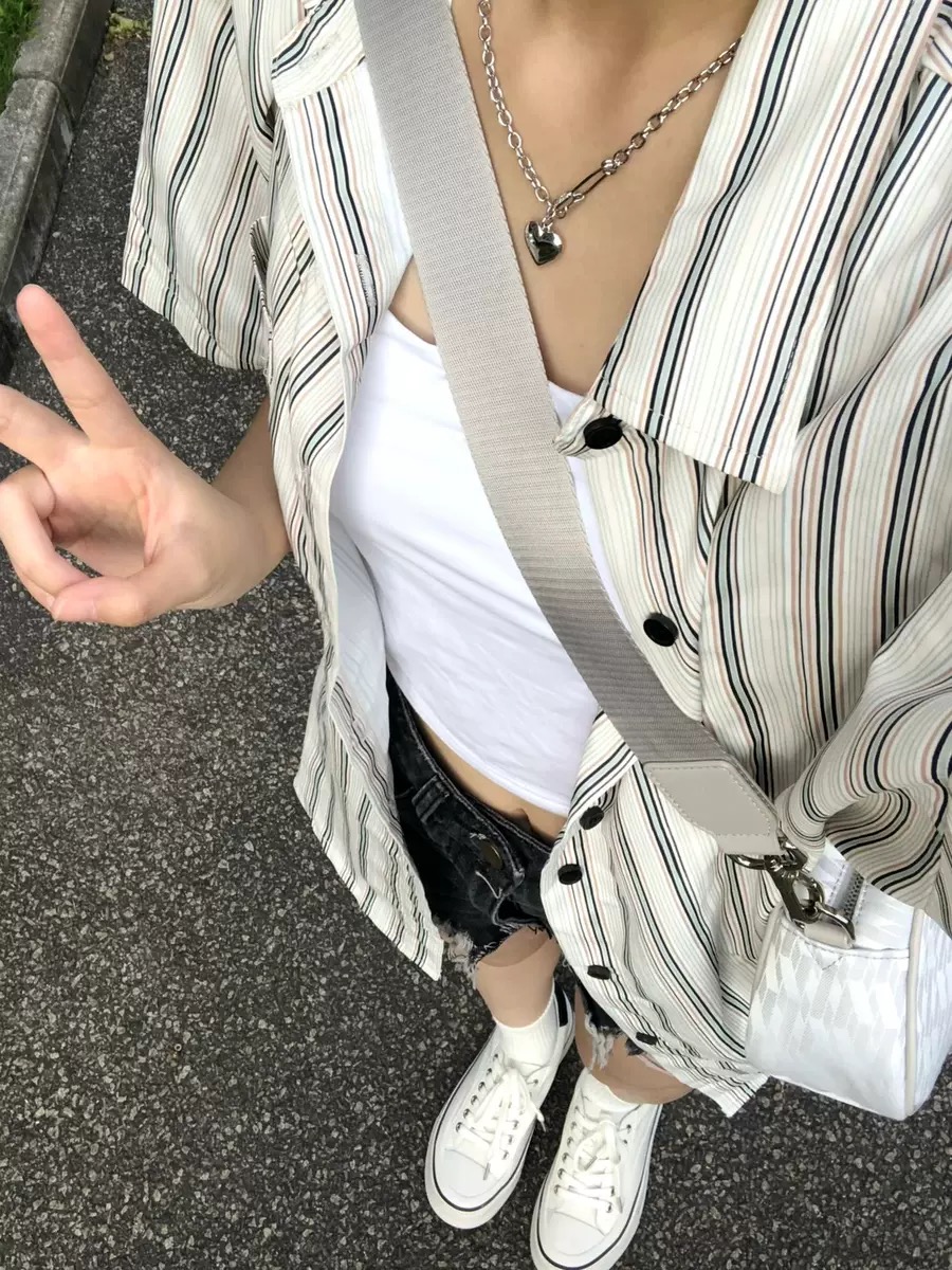 Original fabric striped short-sleeved shirt for women, new summer and Korean style, college style, retro, versatile, loose, commuting trend