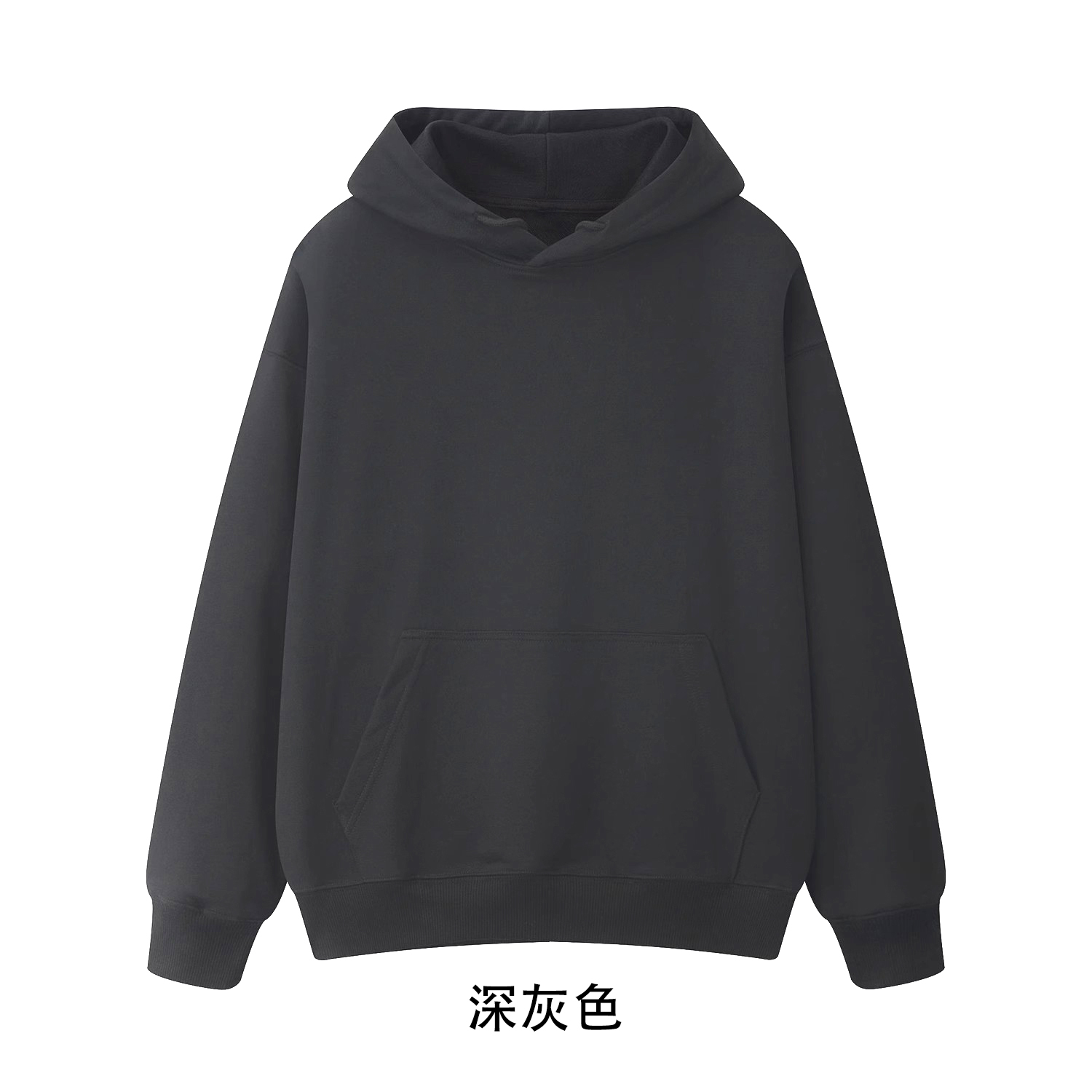 Double-sided velvet 350g (same color lining) double-hooded pullover sweatshirt for men and women, blank version, glossy version