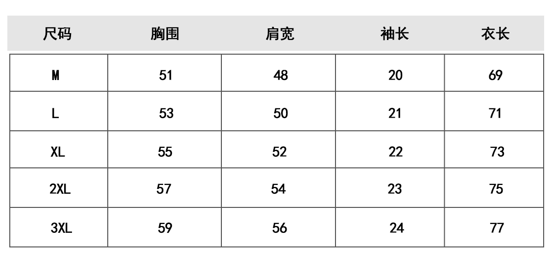 110码上衣尺码对照表图片