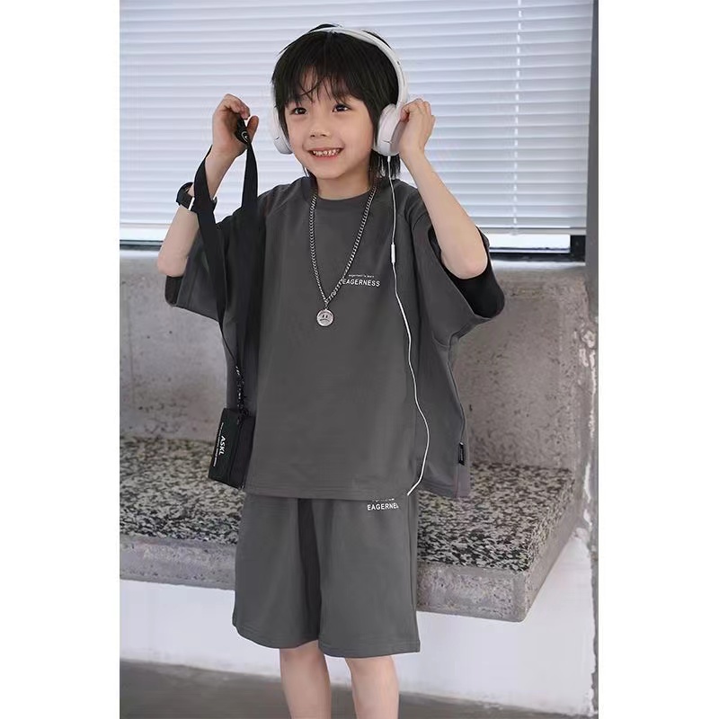 男童夏季休闲套装儿童装时尚宽松运动两件套夏天新款韩版潮流帅气