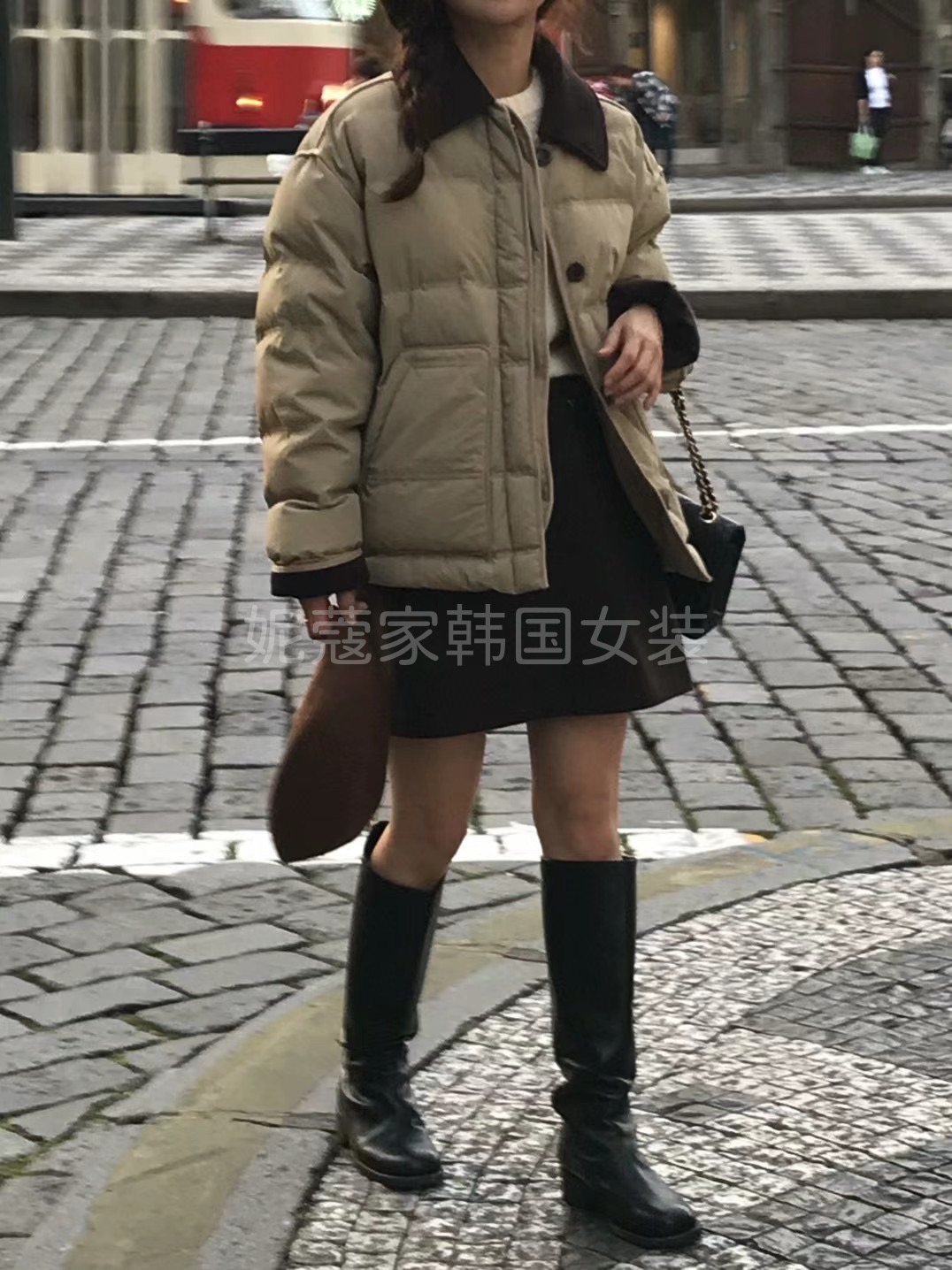 韩国冬季羽绒服街拍女图片