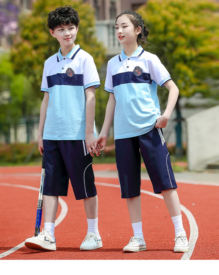 2023夏季新款校服短袖七分裤学生校服小学初中高中运动服班服套装