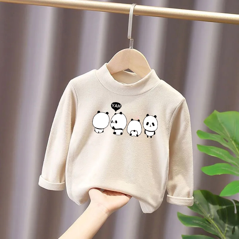 Aa3 * double sided velvet bottoming shirt for boys and girls autumn and winter middle school children's warm long sleeve T-shirt for boys and girls