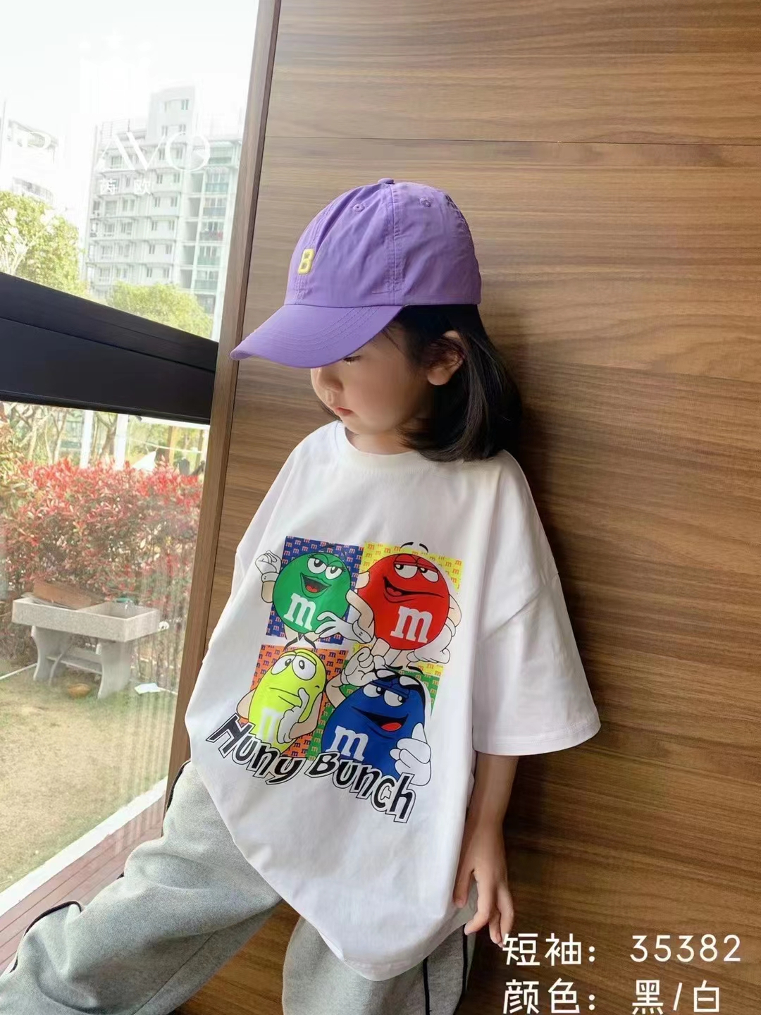Pure cotton back wrap collar short-sleeved children's t-shirt summer children's T-shirt for boys and girls (100% combed cotton)