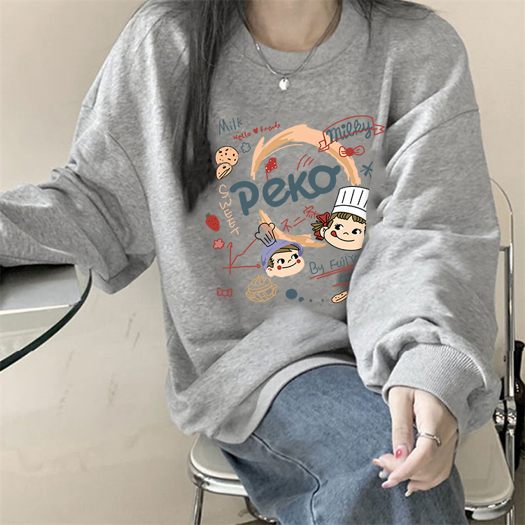 Official photo exclusively for Tmall [Chinese Cotton Composite Silver Fox Velvet] Autumn and Winter Fun Printed Hooded Sweatshirt