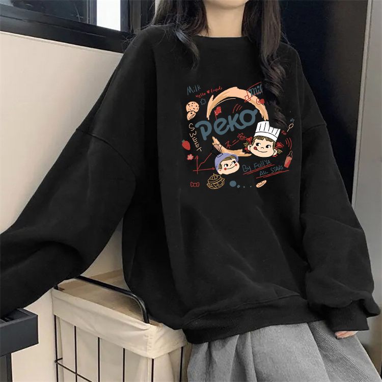 Official photo exclusively for Tmall [Chinese Cotton Composite Silver Fox Velvet] Autumn and Winter Fun Printed Hooded Sweatshirt