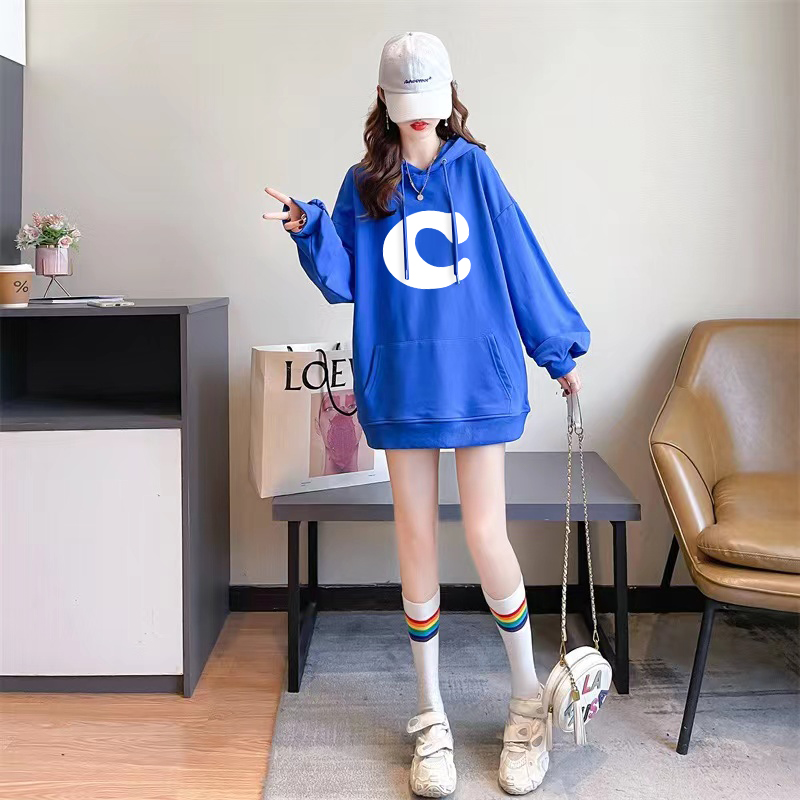 Exclusively for Tmall [Chinese Cotton Composite Silver Fox Velvet] Autumn and Winter New Letter Printed Round Neck Sweatshirt