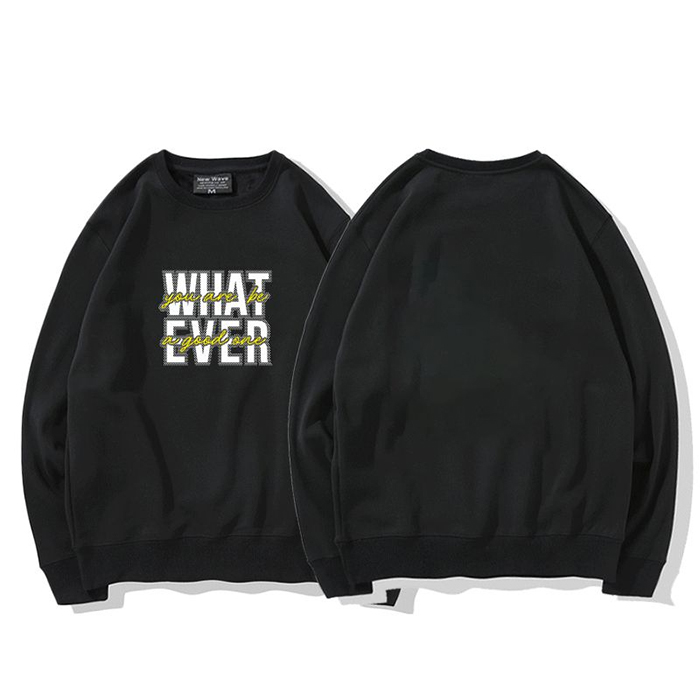 Official image exclusively for Tmall [Chinese Cotton Composite Silver Fox Velvet] Creative Letter Printed Round Neck Sweatshirt