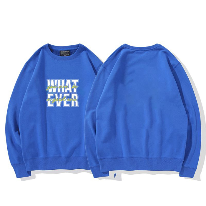 Official image exclusively for Tmall [Chinese Cotton Composite Silver Fox Velvet] Creative Letter Printed Round Neck Sweatshirt