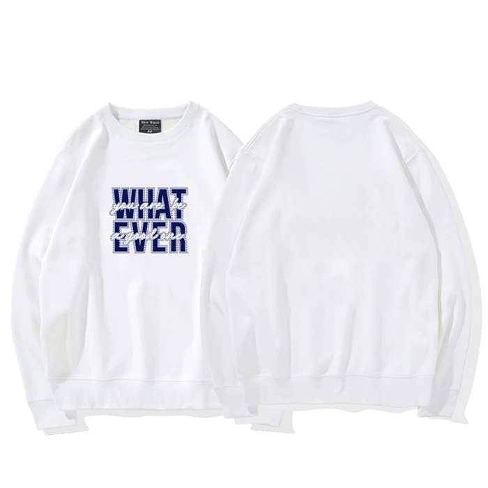 Official image exclusively for Tmall [Chinese Cotton Composite Silver Fox Velvet] Creative Letter Printed Round Neck Sweatshirt