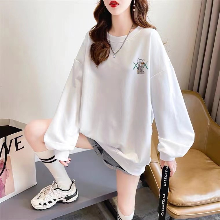 Official photo exclusively for Tmall [Chinese Cotton Composite Silver Fox Velvet] Fun Printed Round Neck Sweatshirt in Autumn and Winter