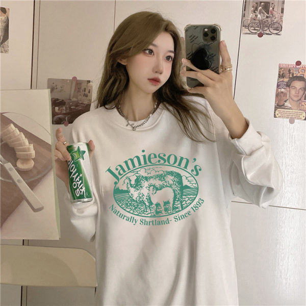 Official photo exclusively for Tmall [Chinese Cotton Composite Silver Fox Velvet] Autumn and Winter Letter Printed High Quality Sweatshirts