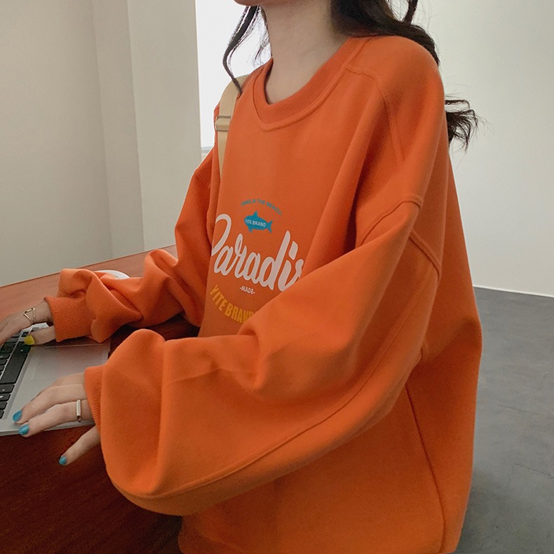 橙色卫衣怎么搭配外套图片