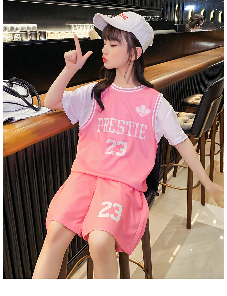 女童篮球服夏季韩版小学生篮球服女中大童宽松速干训练服潮 
