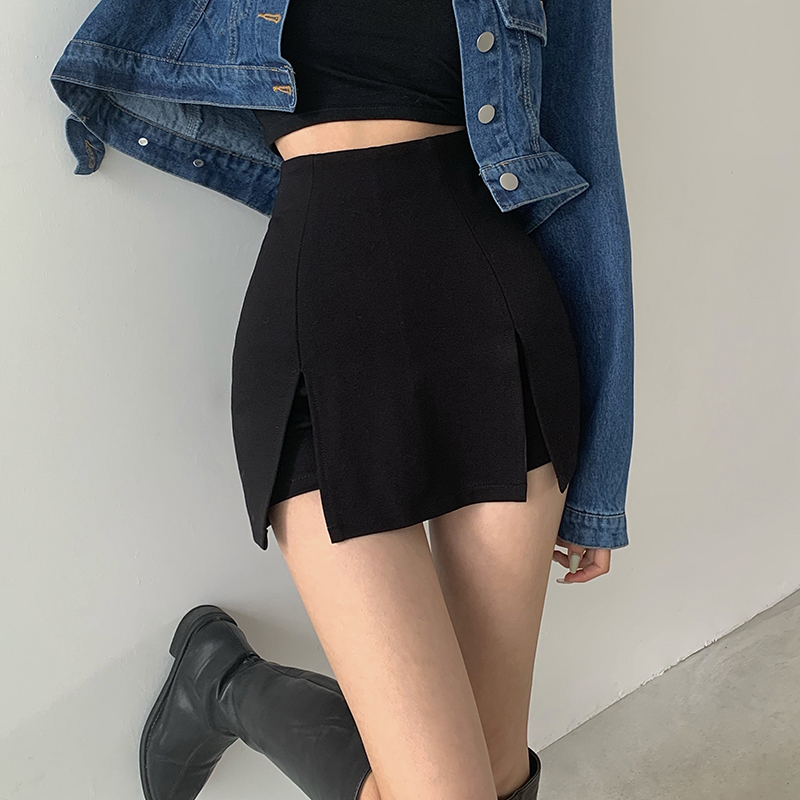 Half-length culottes for women, royal sister style, high waist, hip slit, A-line skirt, super shorts, sexy casual hot pants for hot girls in summer