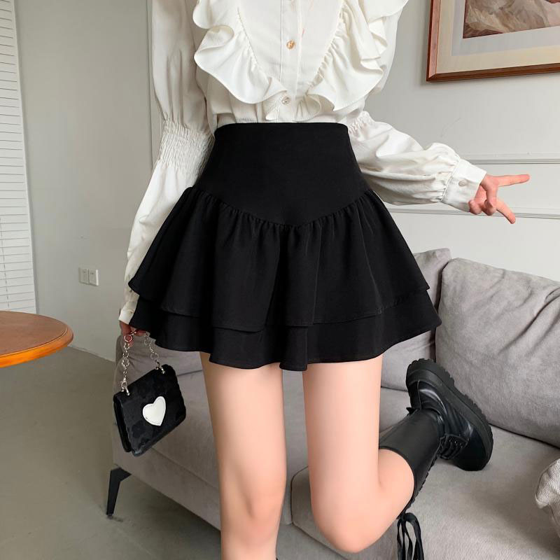 [Elastic back waist] [Tmall quality] High-waisted French fluffy skirt for women summer new slimming short skirt for fat mm