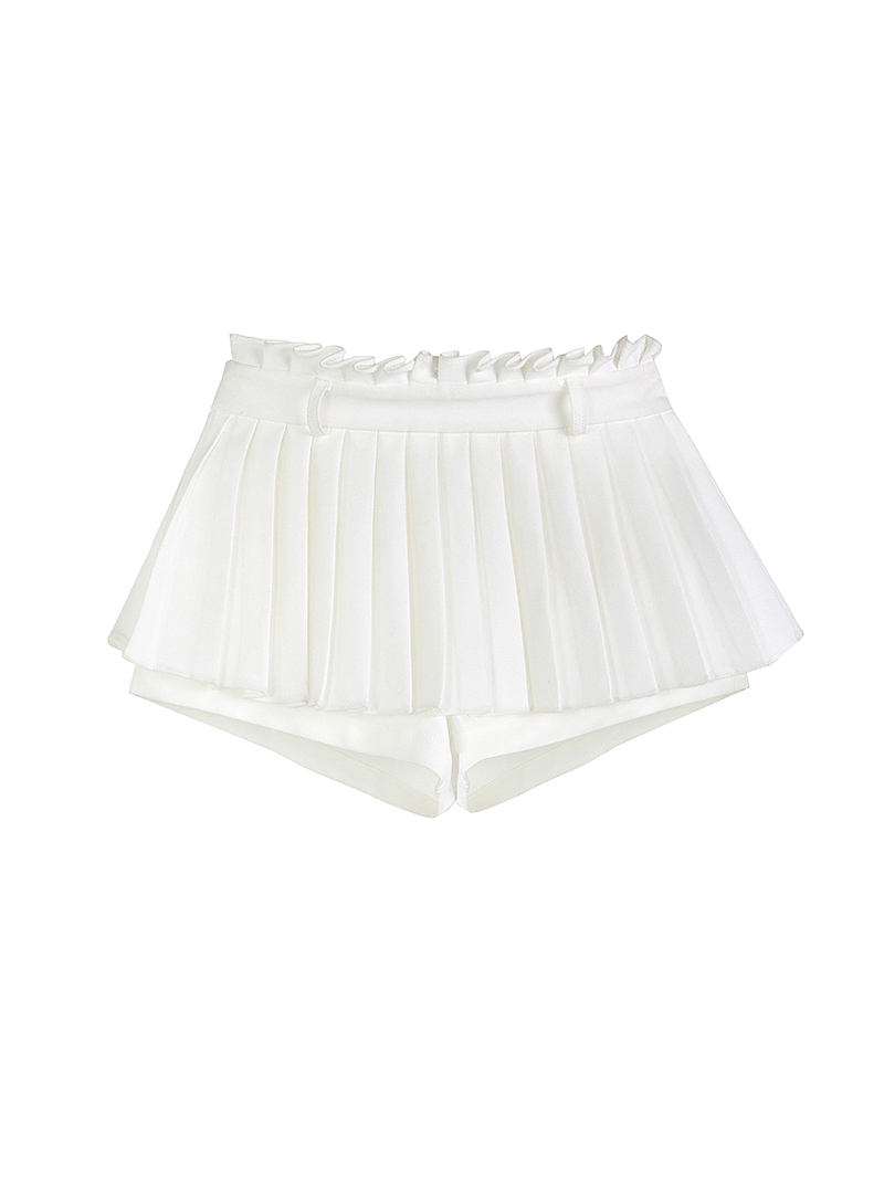 Counter attack on long legs ~ white pleated skirt women's summer skirt short skirt culottes ballet skirt skirt anti-exposure skirt