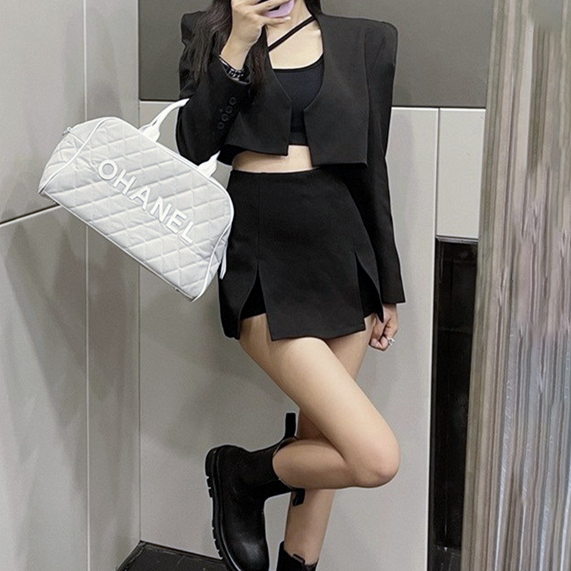 Skirt for women, black sexy hottie hip skirt, short slit, large size, high waist, slim skirt, summer and autumn skirt