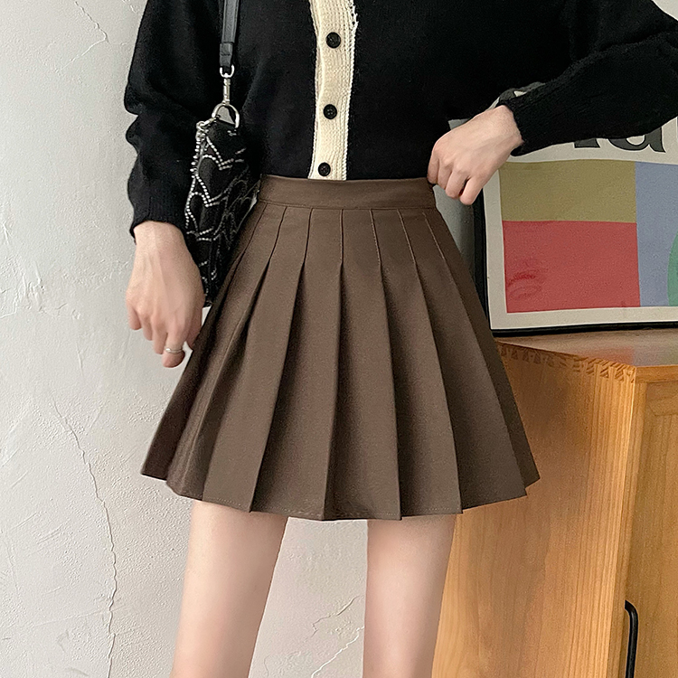 [Elastic waist lengthening 6 sizes 80-150 pounds] Pleated skirt women's summer high waist lengthening college style autumn and winter short skirt