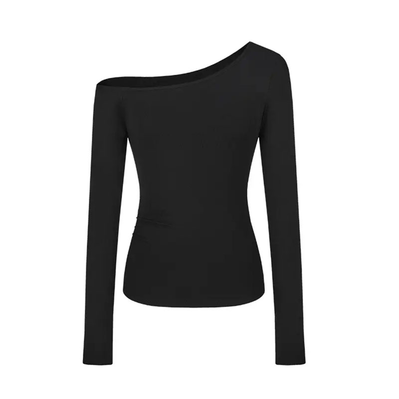 [Original quality] Pure desire hottie slimming off-shoulder long-sleeved top women's early autumn niche versatile bottoming shirt