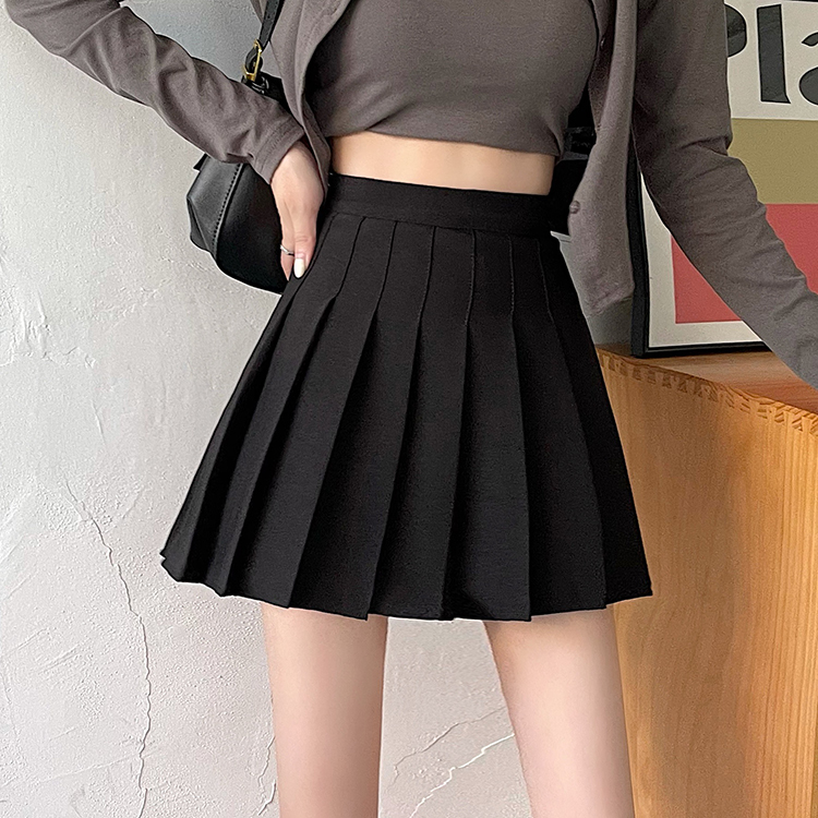 [Elastic waist lengthening 6 sizes 80-150 pounds] Pleated skirt women's summer high waist lengthening college style autumn and winter short skirt