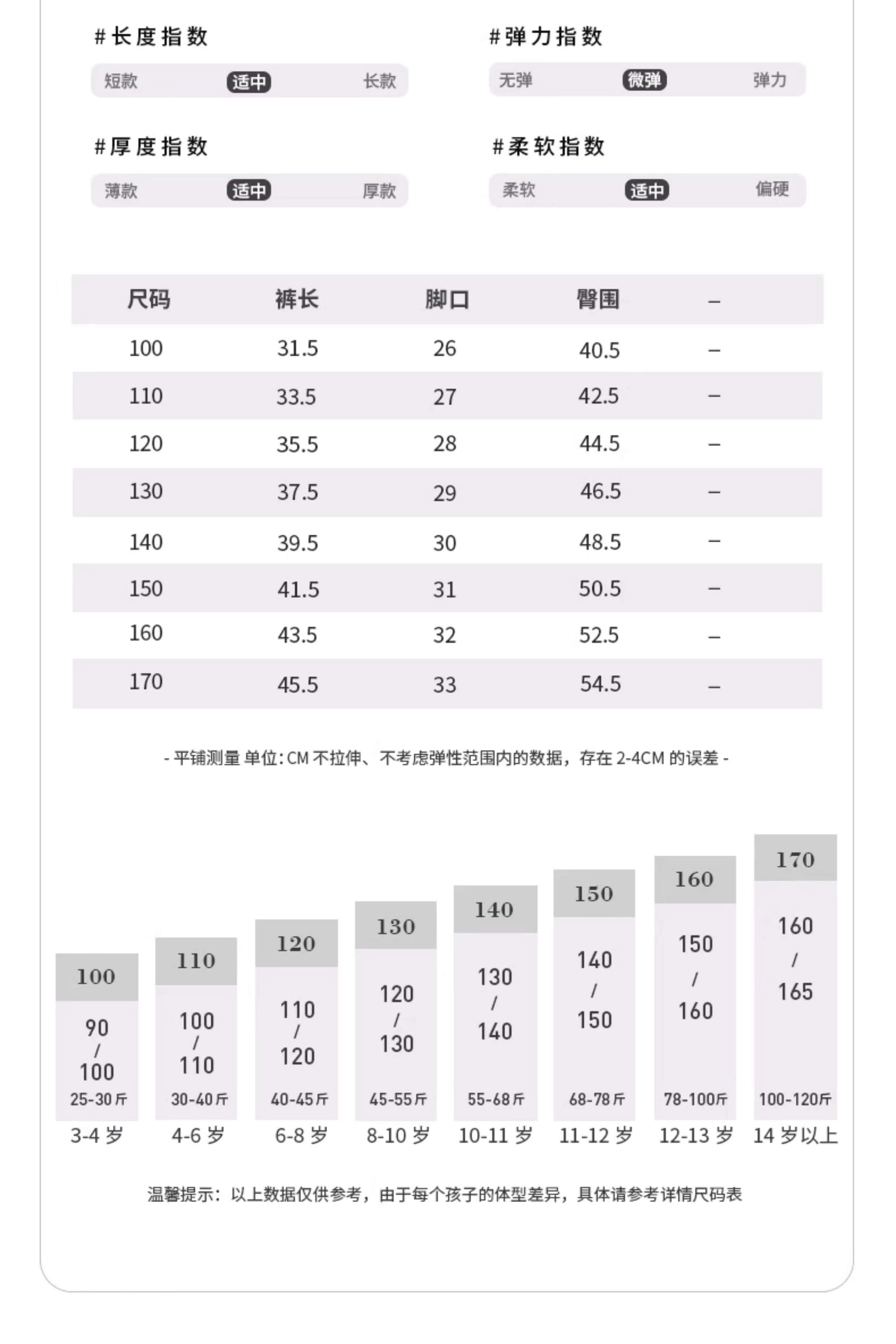 短袖衣服尺码对照表图片