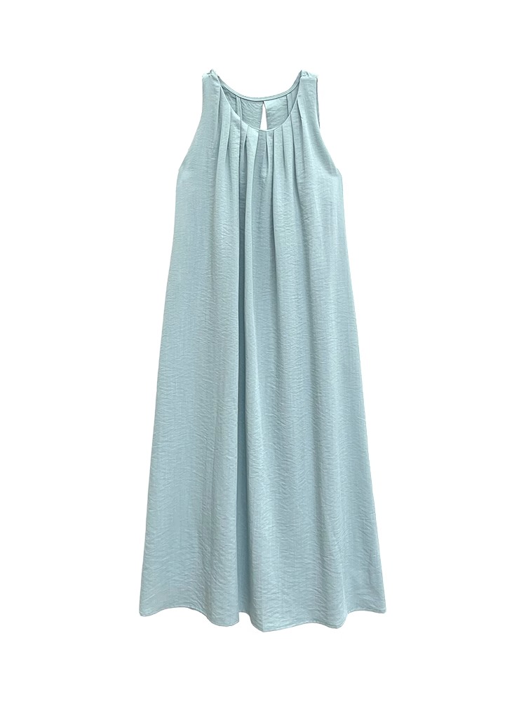 French dress women's summer  new seaside resort style gentle halter neck sleeveless vest long skirt