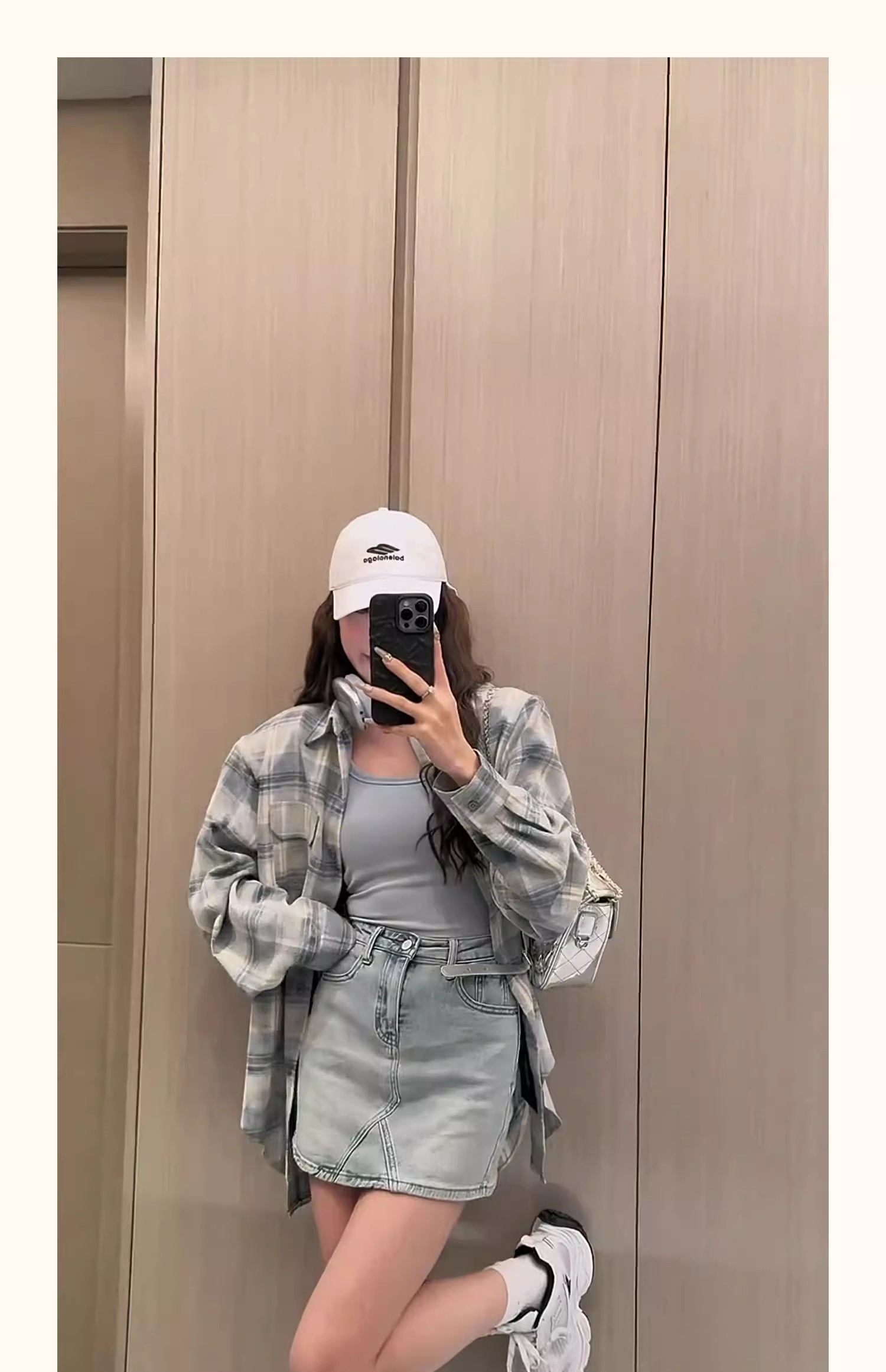 韩系慵懒风格子长袖衬衫女秋季设计感外套女 