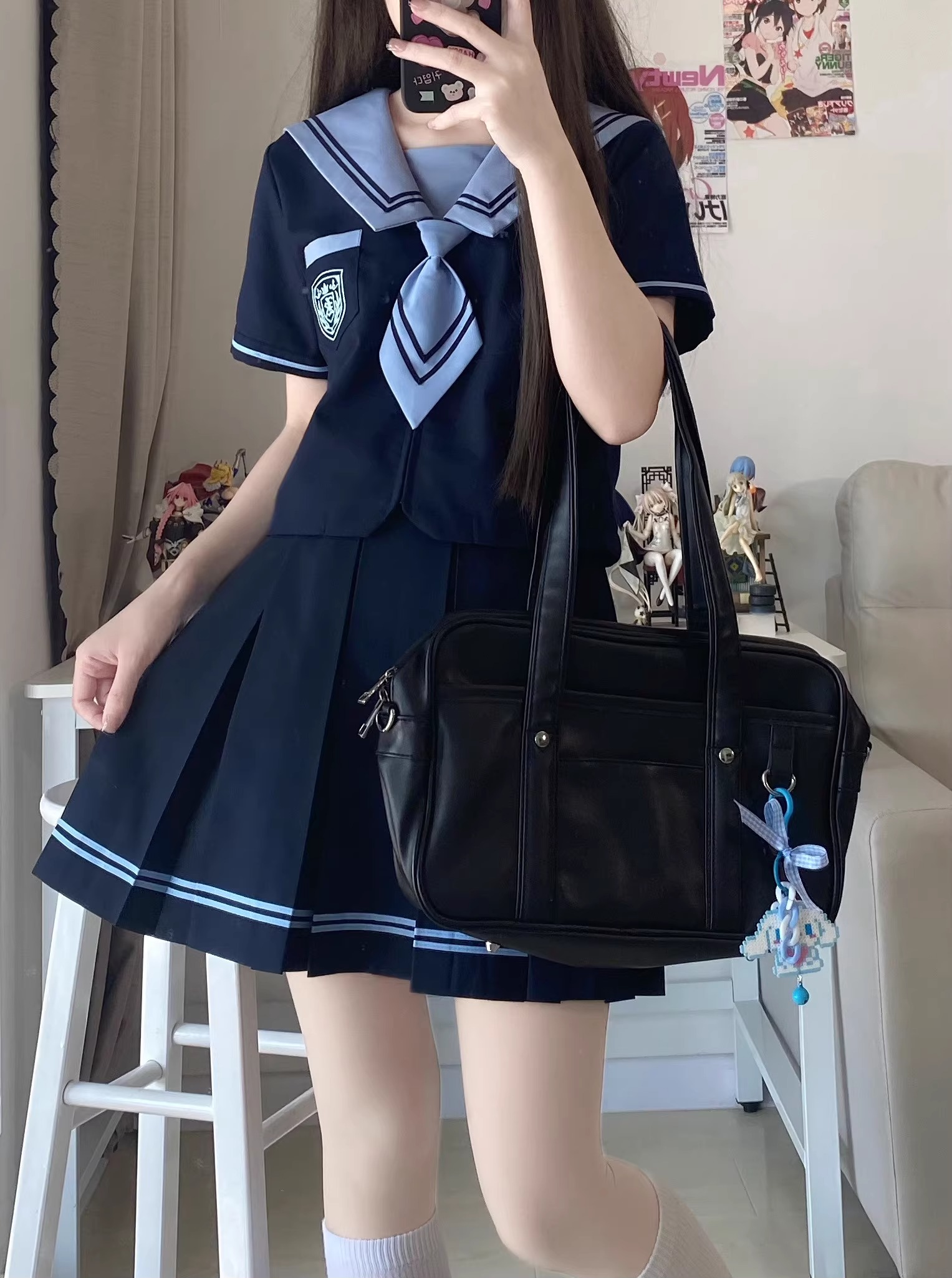 jk制服夏服日系水手服套装学院风水手装短袖衬衫百褶裙两件套装女