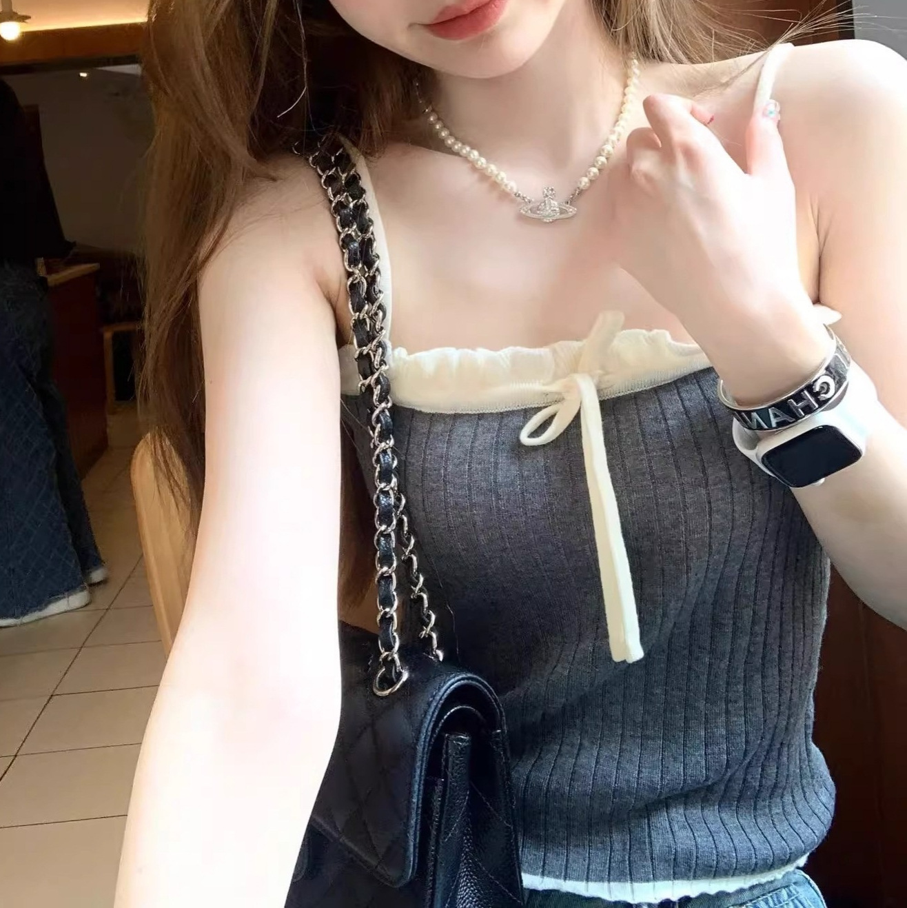 Official Photo # Pure Desire Style Sexy Small Thin Top Women's Korean Style Versatile Slim Camisole Knitwear