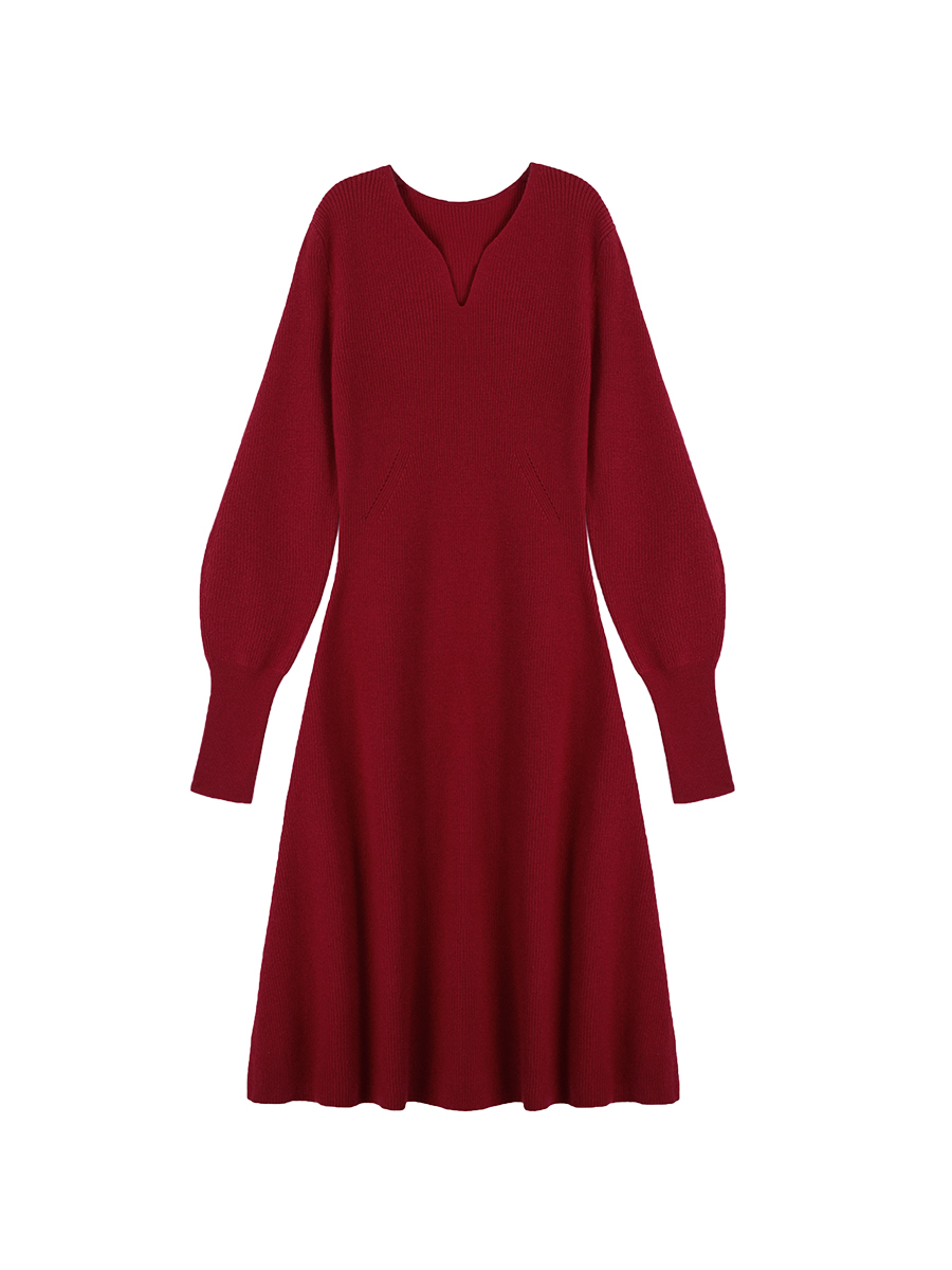 Design niche loose French style with coat long sweater dress small fragrance style bottoming knitted dress for women