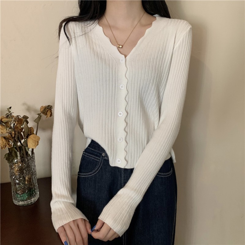 Regular size Tmall quality #loose high-waisted short early autumn knitted cardigan jacket for women