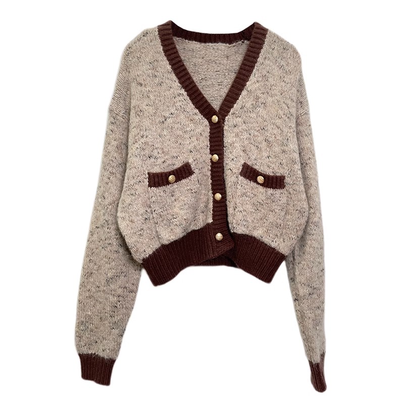 Tmall Original Quality# Sweater Retro Sweet Soft Waxy Lazy Cardigan Jacket Top Women